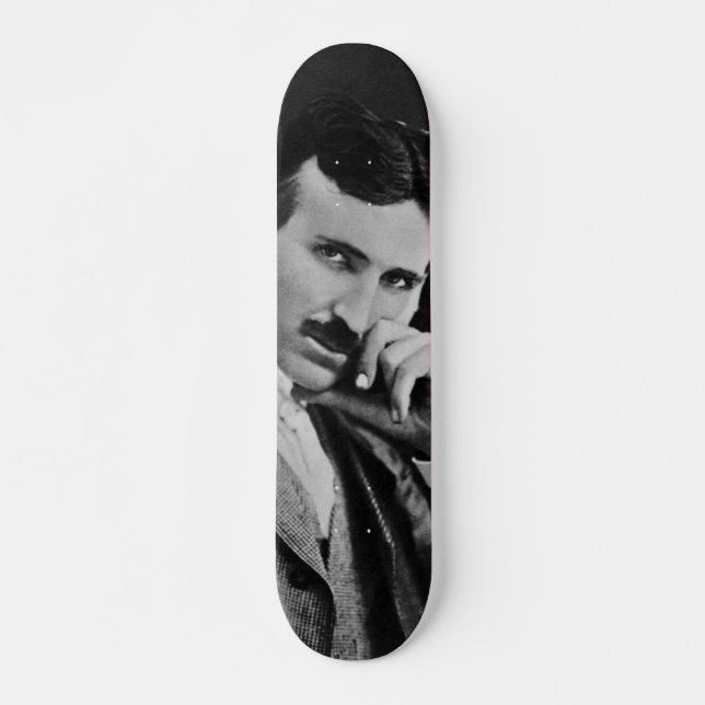 Portrait of Nikola Tesla Skateboard Deck (Front)