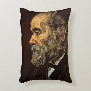 Portrait of Old Man with Beard by Vincent van Gogh Accent Pillow