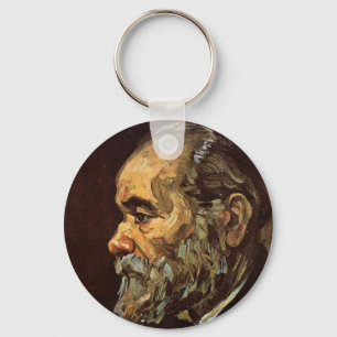Portrait of Old Man with Beard by Vincent van Gogh Keychain