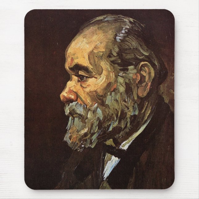 Portrait of Old Man with Beard by Vincent van Gogh Mouse Pad (Front)