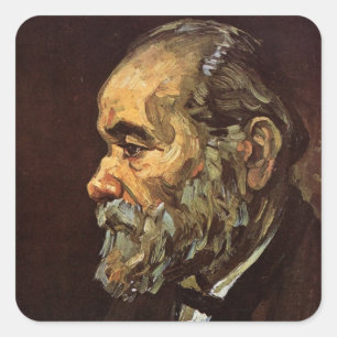 Portrait of Old Man with Beard by Vincent van Gogh Square Sticker