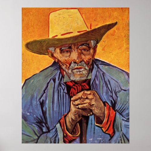Portrait of old peasant by Vincent Willem van Gogh Poster