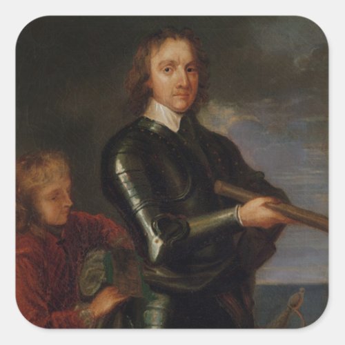 Portrait of Oliver Cromwell Square Sticker