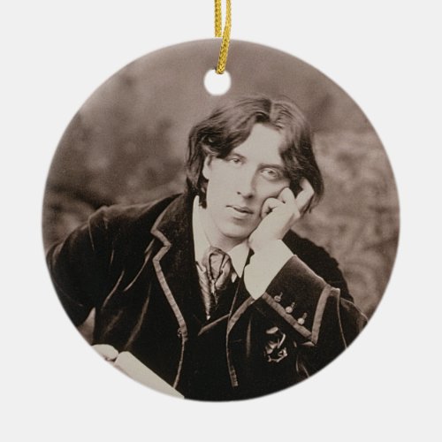 Portrait of Oscar Wilde 1854_1900 1882 bw pho Ceramic Ornament