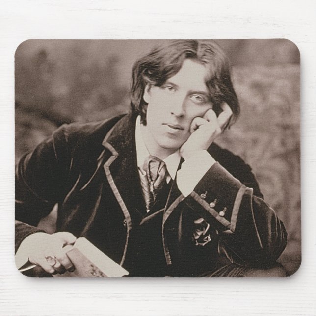 Portrait of Oscar Wilde (1854-1900), 1882 (b/w pho Mouse Pad (Front)