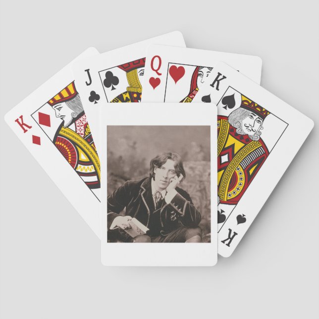 Portrait of Oscar Wilde (1854-1900), 1882 (b/w pho Poker Cards (Back)