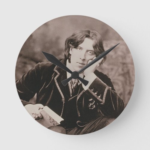 Portrait of Oscar Wilde 1854_1900 1882 bw pho Round Clock