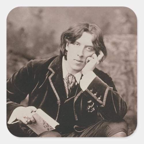 Portrait of Oscar Wilde 1854_1900 1882 bw pho Square Sticker