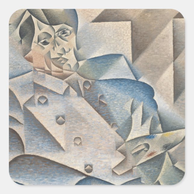 Portrait of Pablo Picasso by Juan Gris Square Sticker (Front)