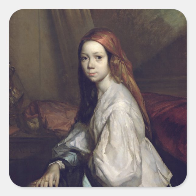 Portrait of Pauline Ono Square Sticker (Front)