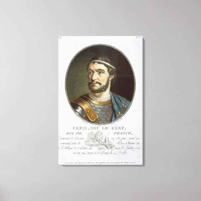 Portrait of Pepin, Called 'Le Bref', King of Franc Canvas Print (Front)