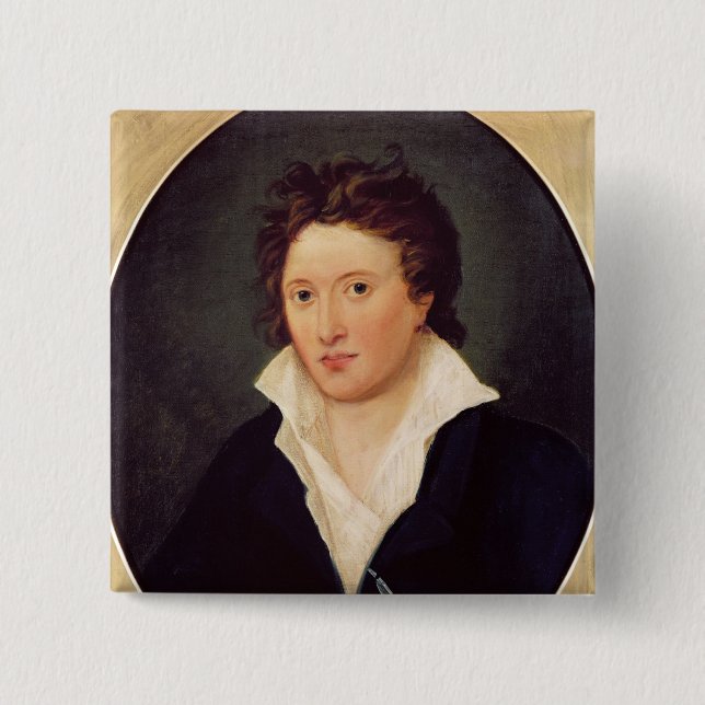 Portrait of Percy Bysshe Shelley, 1819 Pinback Button (Front)