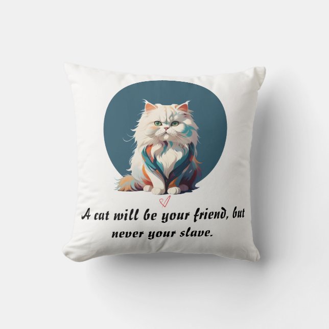 Portrait of Persian cat Throw Pillow (Front)