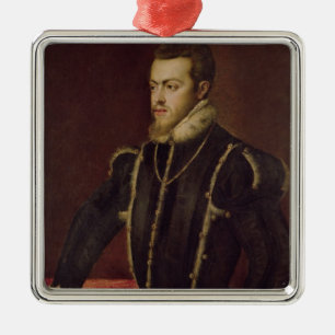 Portrait of Philip II of Spain Metal Ornament