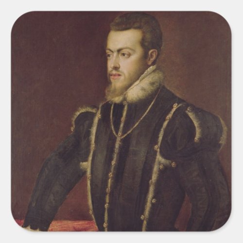 Portrait of Philip II  of Spain Square Sticker