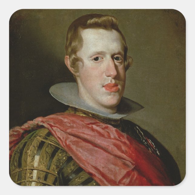 Portrait of Philip IV  in Armour, 1628 Square Sticker (Front)