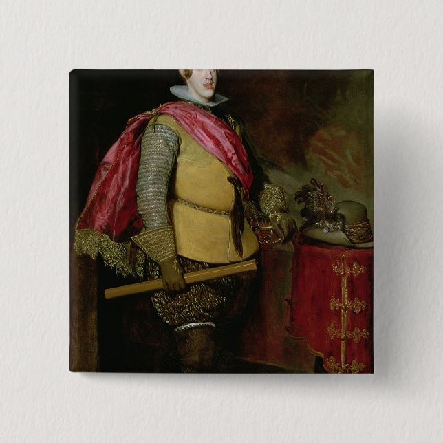 Portrait of Philip IV  of Spain Pinback Button (Front)