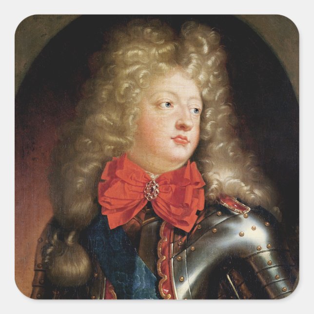 Portrait of Philippe d'Orleans Square Sticker (Front)