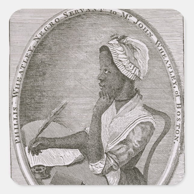 Portrait of Phillis Wheatley Square Sticker (Front)