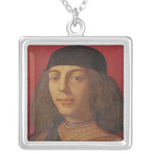 Portrait of Piero di Lorenzo de Medici Silver Plated Necklace