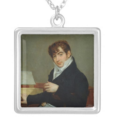 Portrait of Pierre Zimmermann  1808 Silver Plated Necklace