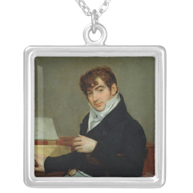 Portrait of Pierre Zimmermann  1808 Silver Plated Necklace (Front)