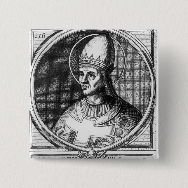 Portrait of Pope Gregory VII Button (Front)