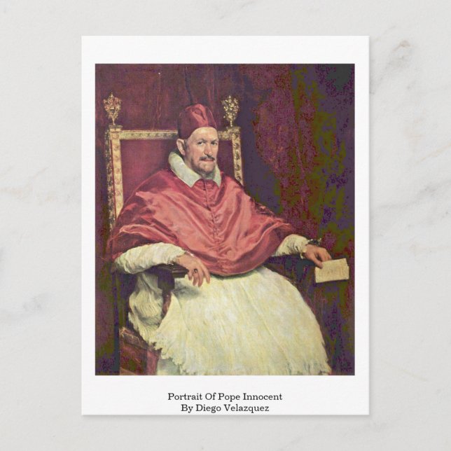 Portrait Of Pope Innocent By Diego Velazquez Postcard (Front)