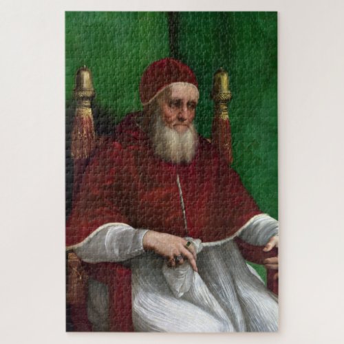 Portrait of Pope Julius II by Raphael Jigsaw Puzzle