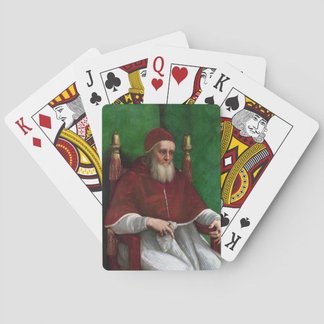 Portrait of Pope Julius II (by Raphael) Poker Cards (Back)