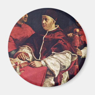 Portrait Of Pope Leo X With His Cousins By Raffael Magnet
