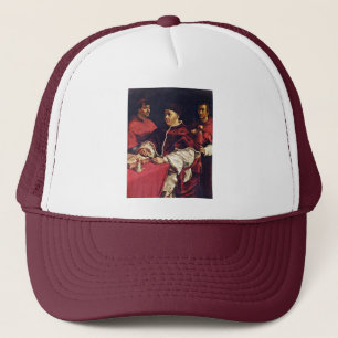 Portrait Of Pope Leo X With His Cousins By Raffael Trucker Hat