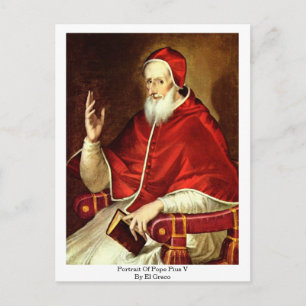 Portrait Of Pope Pius V. By El Greco Postcard