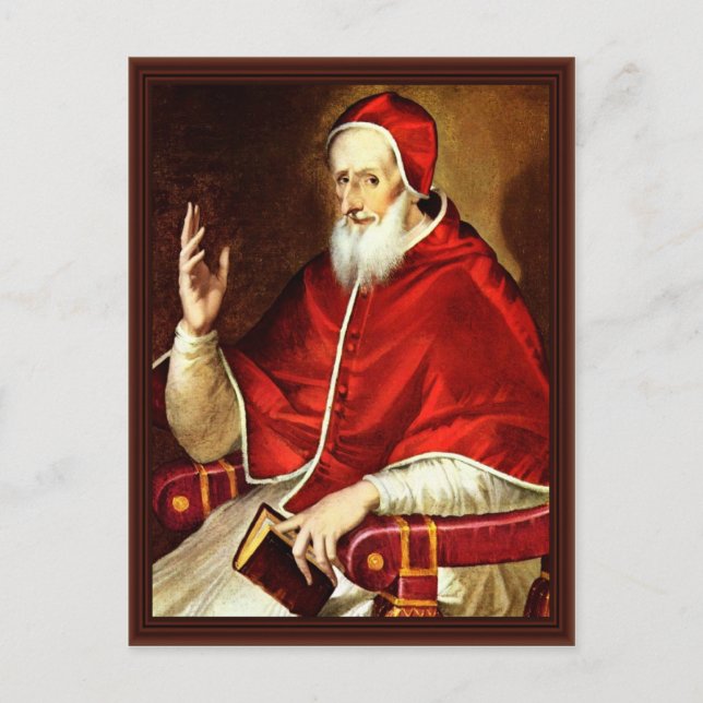 Portrait Of Pope Pius V. By Greco El Postcard (Front)