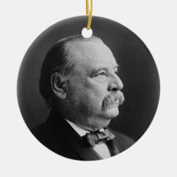 Portrait Of President Stephen Grover Cleveland Ceramic Ornament by allphotos at Zazzle