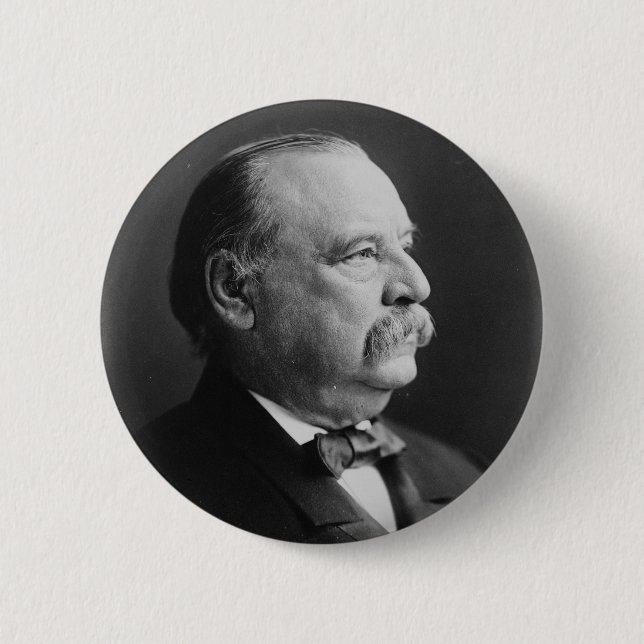Portrait of President Stephen Grover Cleveland Pinback Button (Front)