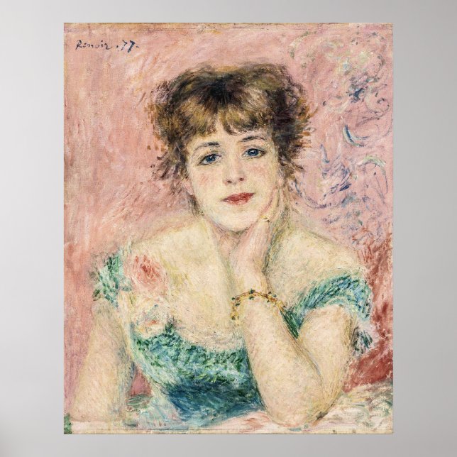 Portrait of Pretty Actress Jeanne Samary by Renoir Poster (Front)