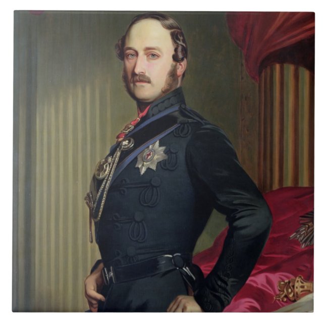 Portrait of Prince Albert (1819-61) 1859 (oil on c Tile (Front)