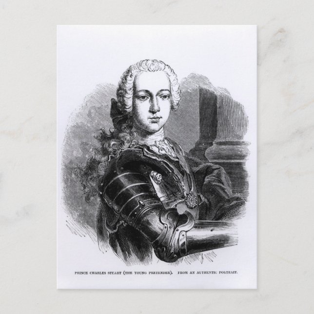 Portrait of Prince Charles Edward Stuart Postcard (Front)