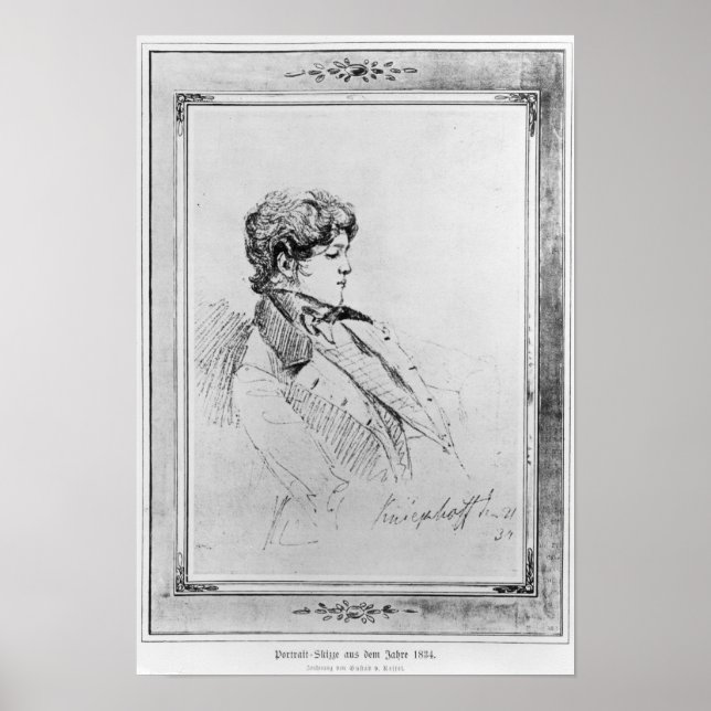 Portrait of Prince Otto von Bismarck, 1834 Poster (Front)