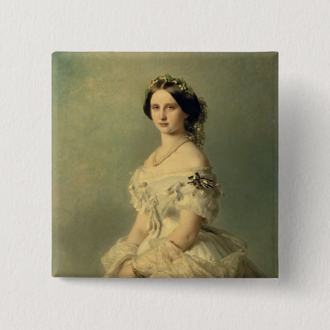 Portrait of Princess of Baden, 1856 Pinback Button (Front)