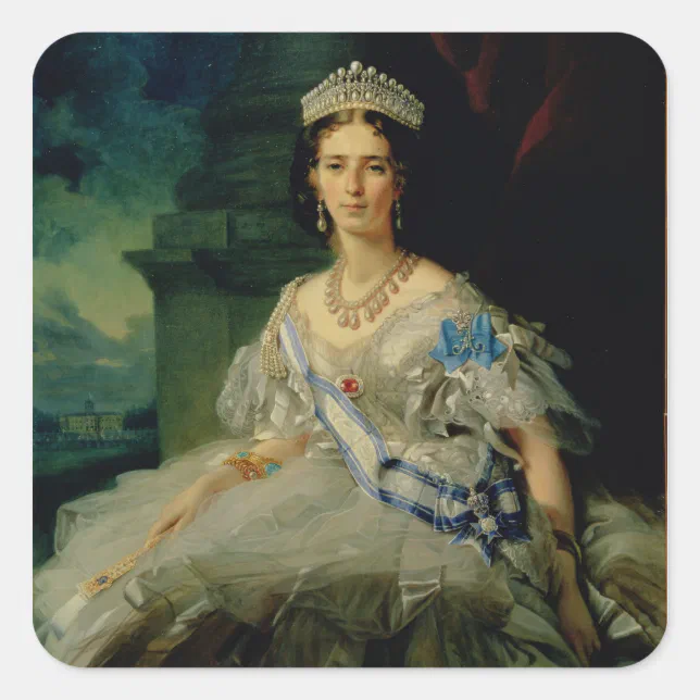 Portrait of Princess Tatiana Alexanrovna Square Sticker | Zazzle