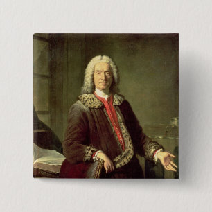 Portrait of Prosper Jolyot de Crebillon , 1746 Pinback Button