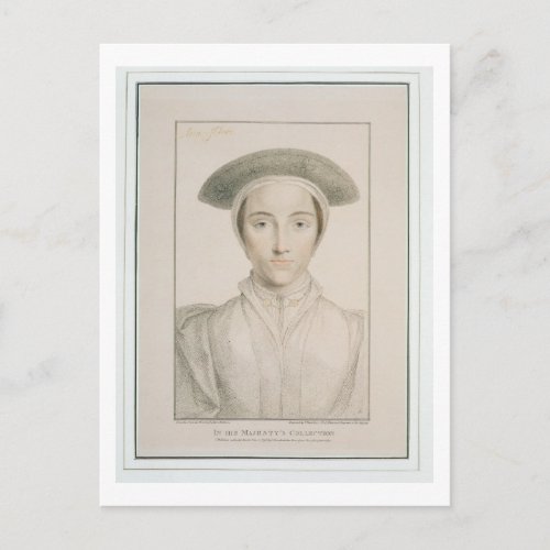 Portrait of Queen Anne of Cleves 1515_57 engrave Postcard