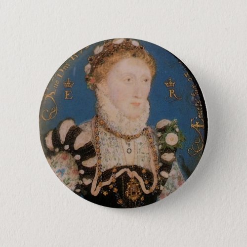 Portrait of Queen Elizabeth I 1572 Button