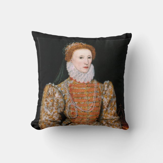 Portrait of Queen Elizabeth I of England Throw Pillow (Front)