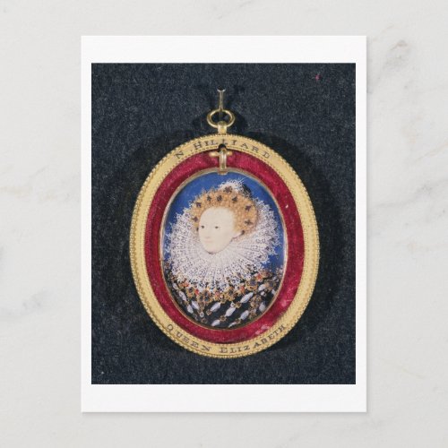 Portrait of Queen Elizabeth I wc on vellum Postcard