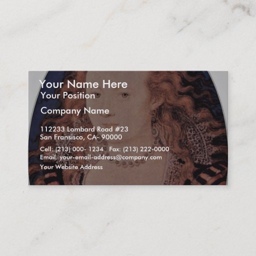 Customizable Portrait Of Queen Elizabeth Of Bohemia Oval Business Card Template
