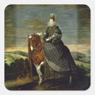 Portrait of Queen Margaret of Austria 1629-35 Square Sticker