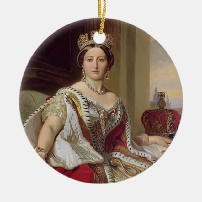 Portrait of Queen Victoria (1819-1901) 1859 (oil o Ceramic Ornament (Front)